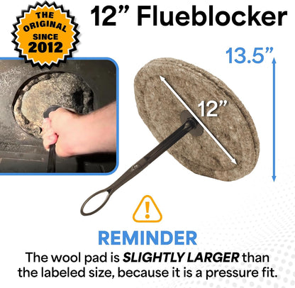 Plug for 5-6 Inch Round Chimney Flue - Fireplace Draft Stopper | 100% Herdwick Wool, Reusable, Balloon Alternative, Works Without Damper, Wood Stove Compatible, Made in England,