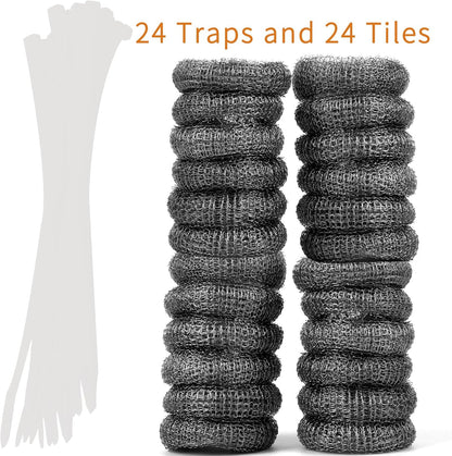 Stainless Steel Washing Machine Lint Snare Traps, 12 PCS Washer Hose Lint Traps with 12 PCS Cable Ties, Laundry Mesh Washer Sink Drain Hose Screen Filter