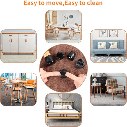 Chair Sliders for Carpet, 16PCS Furniture Sliders for Carpeted Floors & Hardwood Floors, Round Chair Glide Pads for Quickly and Easily Moving Furniture, Protect Floor(Clear, Fit 0.75"-1.1") | Chair Glides for Carpet & Hardwood Floor, Furniture Slides