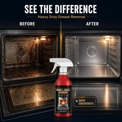 Oven & Grill Cleaner Spray Heavy Duty Super Concentrated Degreaser, No Scrub Formula for Burnt Grease, Air Fryer, BBQ Grates, Stove, Microwave & Kitchen Cookware, Deep Cleaning Solution, 3.38oz/100ML