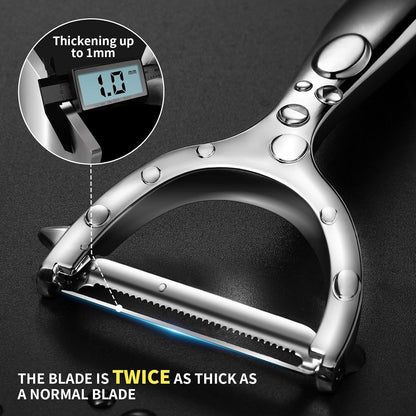 MAD SHARK Vegetable Peeler,Ultra Sharp Y Serrated Blade Peelers for Kitchen | Y Shaped Peeler Rust-proof Stainless Steel,Non-slip Ergonomic Grip,Easy Clean for carrots, potatoes, apples, fruits & veggies