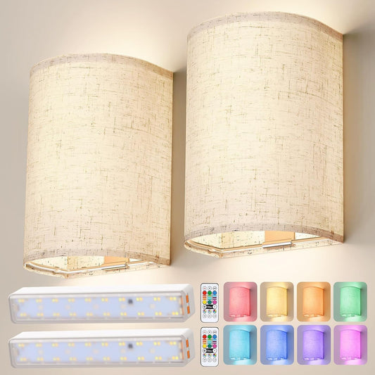 OCATO Battery Operated Wall Sconce Wireless Wall Sconces Set of Two