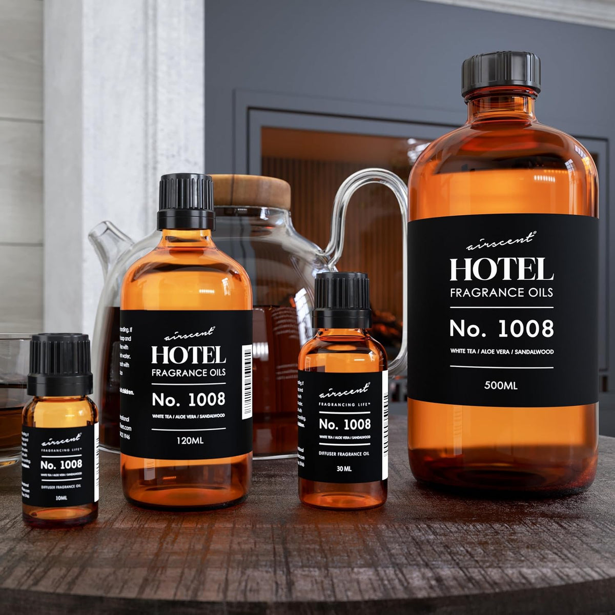 AirScent Hotel Diffuser Oil No. 1008 - White Tea Aloe Sandalwood - 500 mL