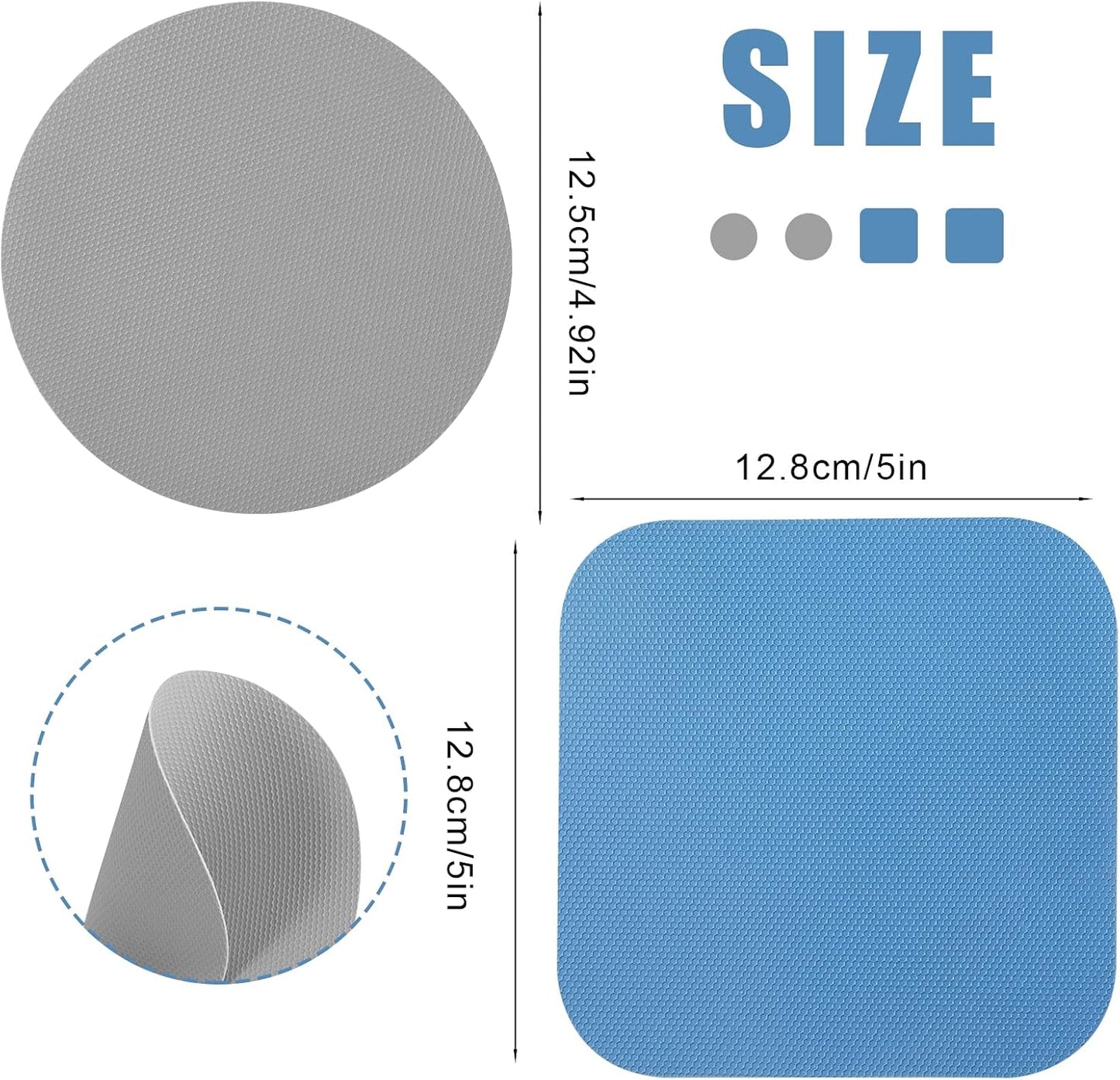 LUTER 4pcs Jar Opener Gripper Pad for Seniors with Weak Hands, Rubber | Multi-function Silicone Bottle Opener Lid Cap Rubber Gripper Pads Kitchen Coasters Gadgets, Light Blue, Green