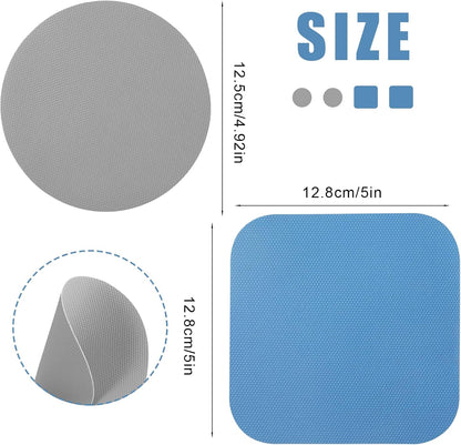 LUTER 4pcs Jar Opener Gripper Pad for Seniors with Weak Hands, Rubber | Multi-function Silicone Bottle Opener Lid Cap Rubber Gripper Pads Kitchen Coasters Gadgets, Light Blue, Green