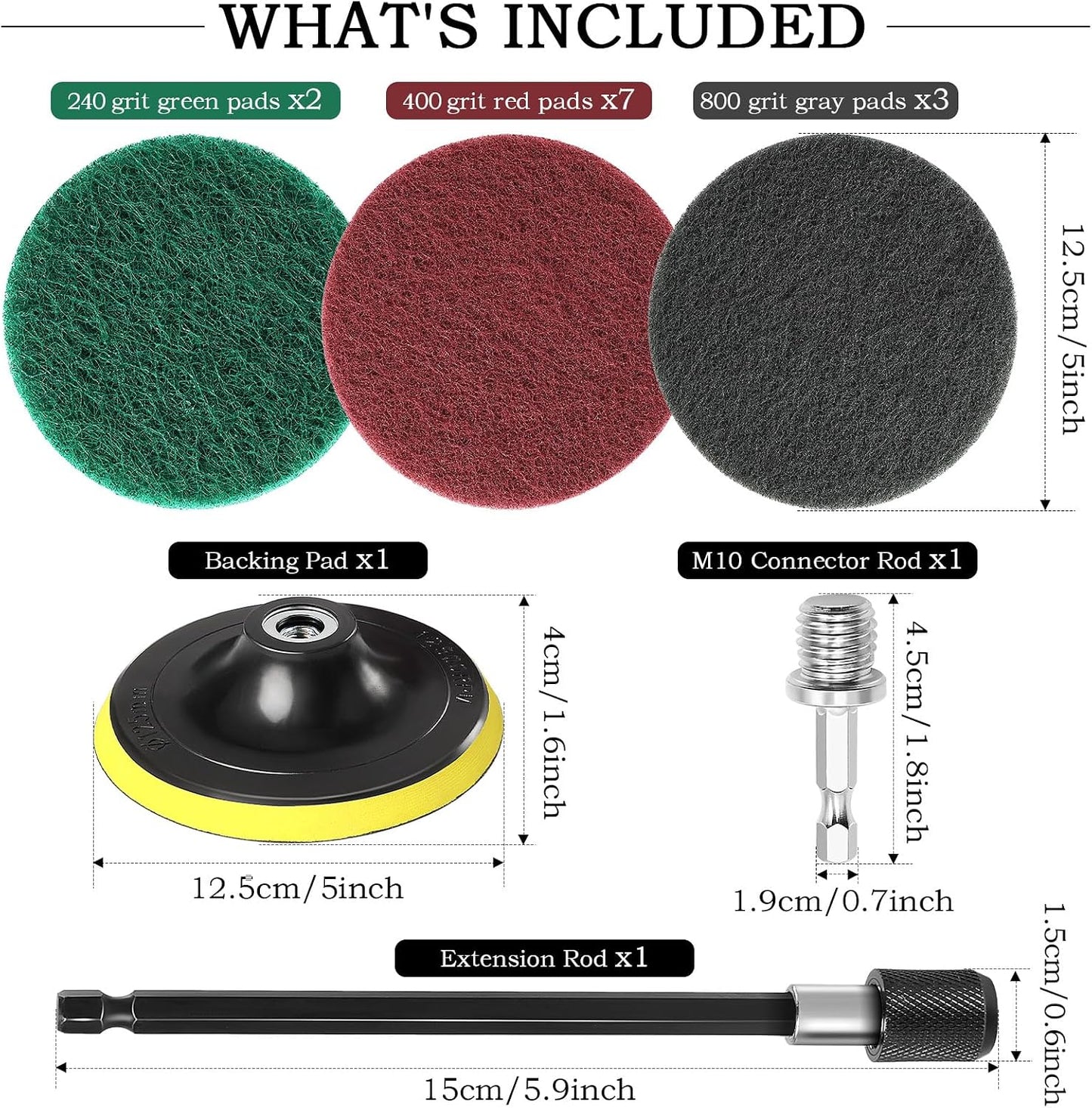 4 Inch 26 PCS Scouring Pads Drill Brush Power Scrubber Cleaning Kit | Hook and Loop Scrub Pads Drill Attachment with Accessories for Bathroom Scale Removal, Rust Removal, Metal & Tile Cleaning