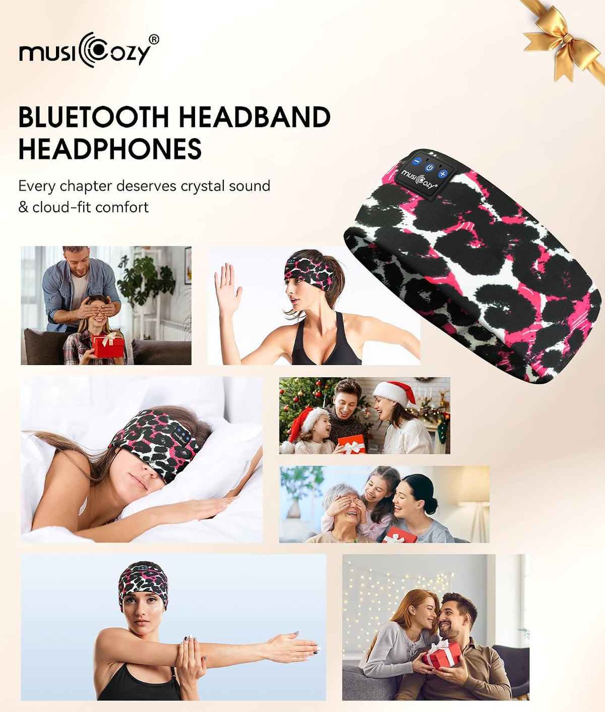 MUSICOZY Bluetooth 5.4 Sleep Headphones Headband Sports Wireless Audio