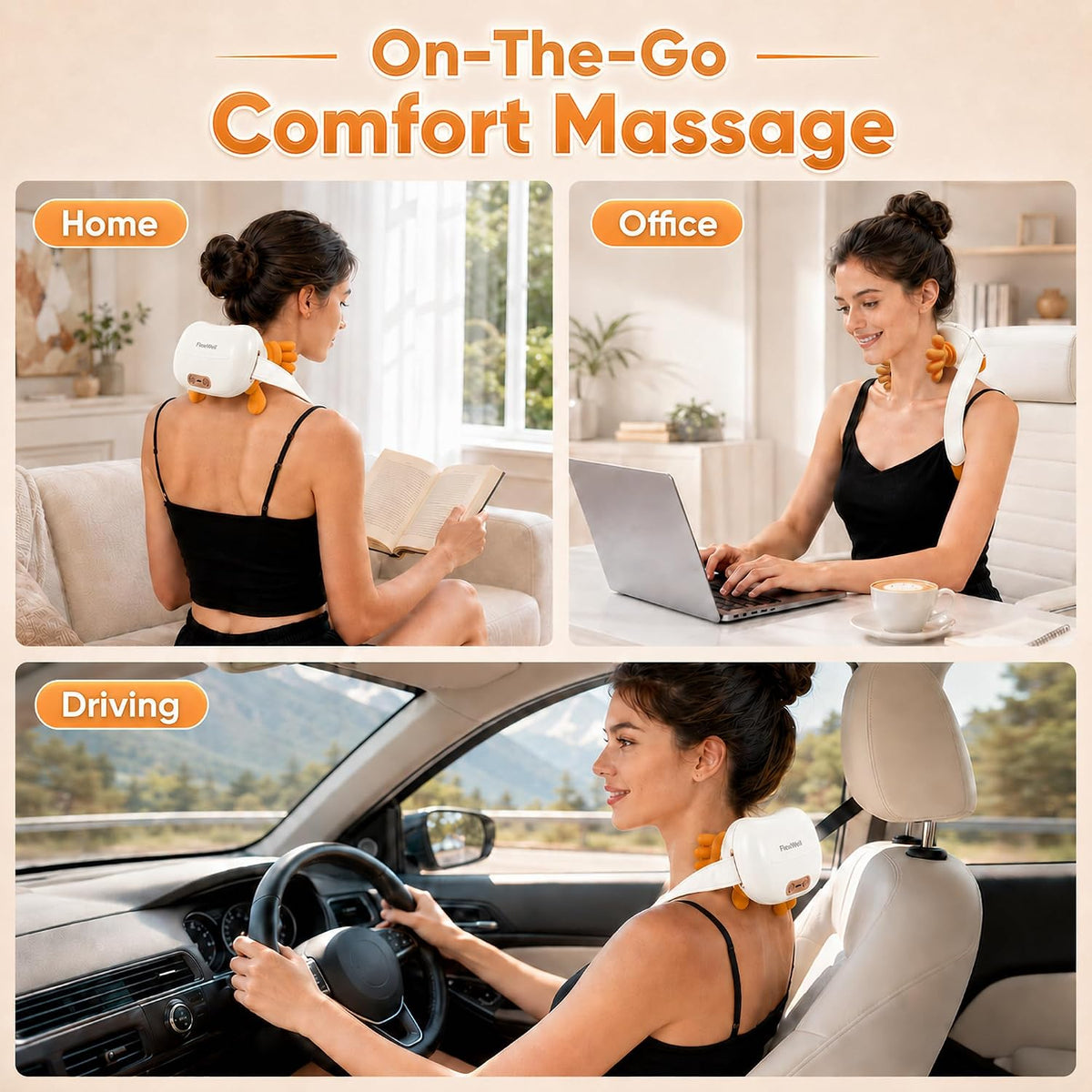 Neck Massager with Heat,Deep Tissue Massager for Pain Relief,Green