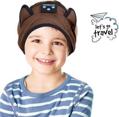 KIDSBAND Kids Bluetooth Headphones, Sleep Headband [Wireless & Wired Playback 2in1] Foldable Headphones for School/Travel/Tablet/Sleep