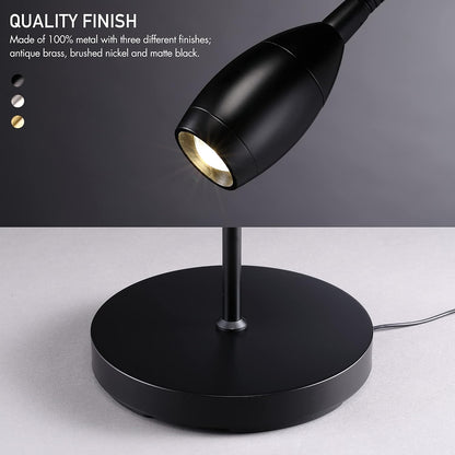 O’Bright Ray – Adjustable LED Beam Floor Lamp, Dimmable and Zoomable Spotlight, Flexible Gooseneck, Reading/Crafting Standing Lamp, Work Table Light, Matte Black