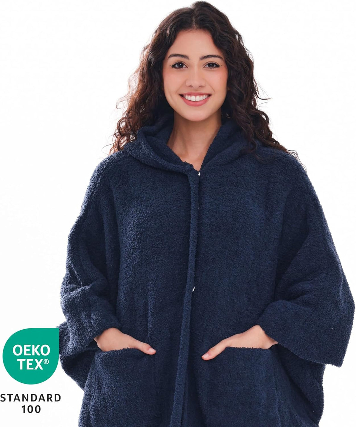 WDCOZY Wearable Blanket Hoodie Poncho Throw Comfy Soft Warm Cape Shawl Cozy Cloak Wrap Hooded with Sleeves For Women Adults