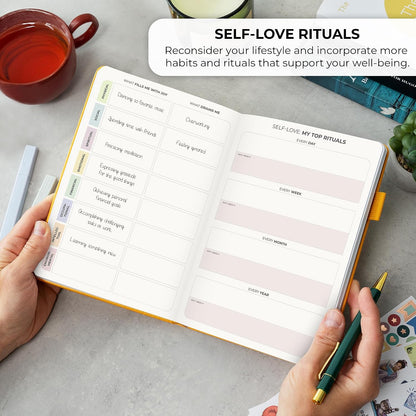 Clever Fox Self-Love Journal for Women, Gratitude, Positivity, Aquamarine | 6-month daily mental health journal with stickers, self-care, anxiety therapy, life & wellness planner for teens & adults