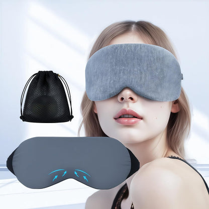 Cool Touch Cotton Eye Sleep Mask for Men & Women, Soft Breathable Flexible Fit for Side Sleepers, Adjustable Light Blocking Mask for Sleeping, Airplane Travel & Naps (Black)