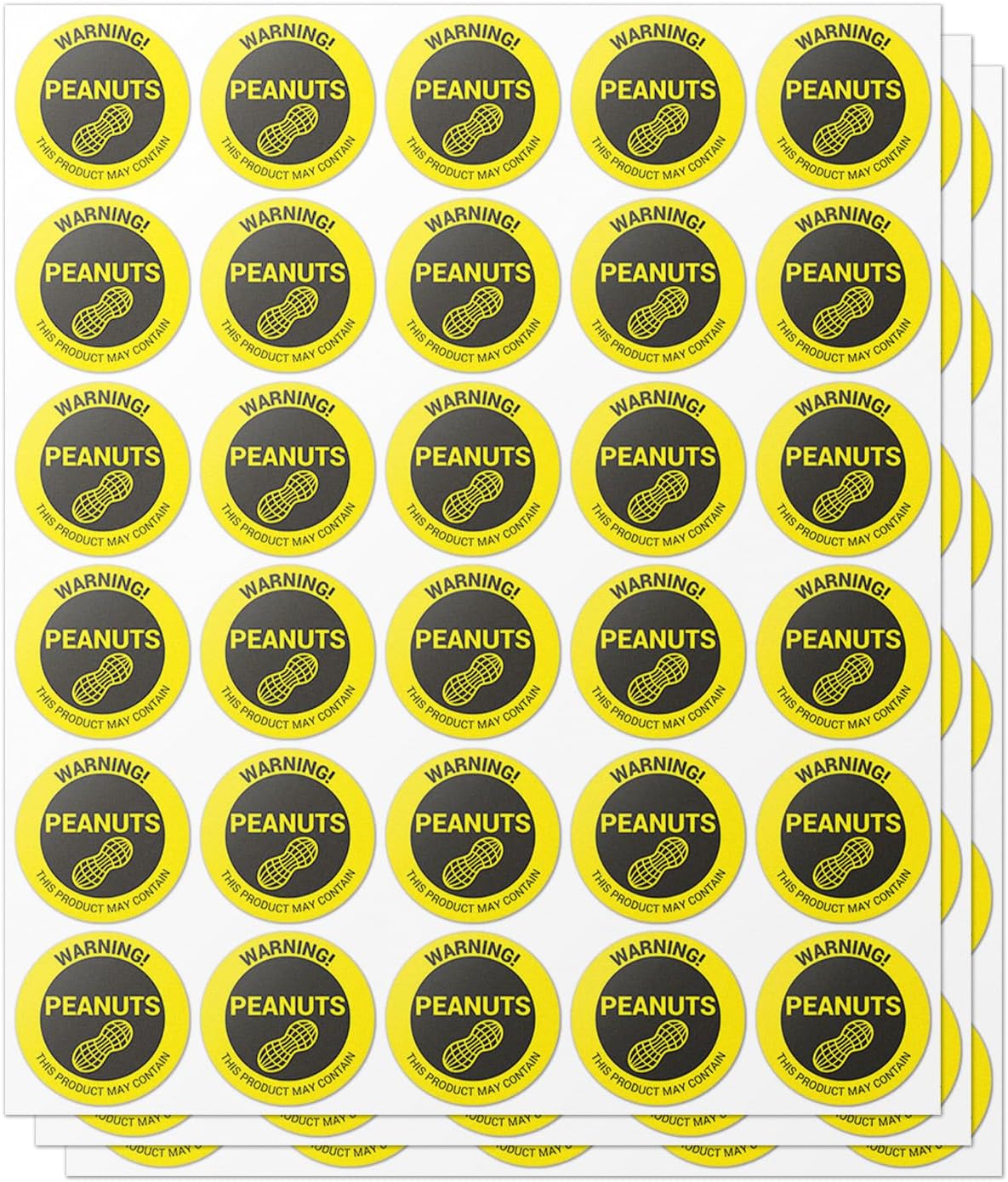 Sesame Seeds Allergy Warning Stickers, 1.5 Inch Round, 300 Labels | Contains Sesame Seeds, 1 Roll Circle Dot, Food Packing, Delis and Restaurants, Allergen Alert