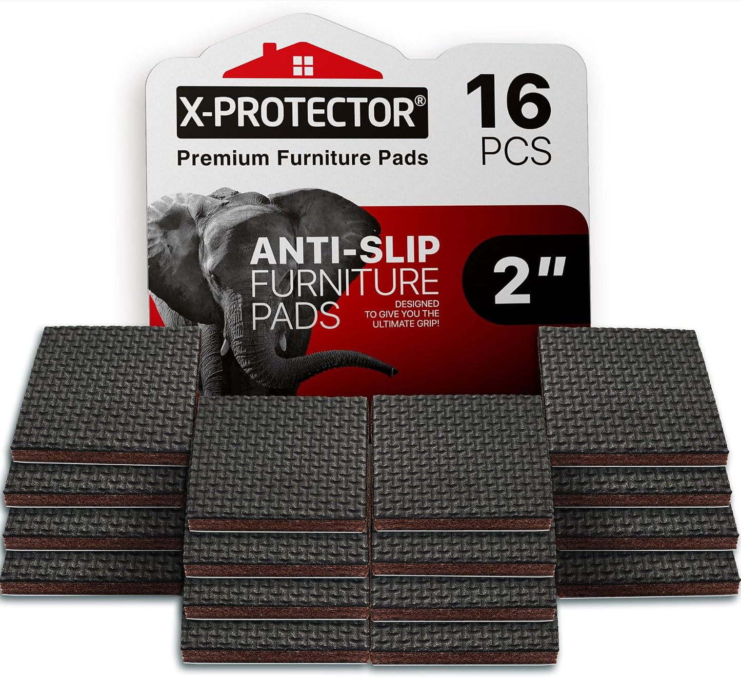 X-PROTECTOR Non Slip Furniture Pads – 24 pcs Premium Furniture Grippers 2"! | Best Self Adhesive Rubber Feet Furniture Feet – Ideal Non Skid Furniture Pad Floor Protectors – Keep Furniture in Place!