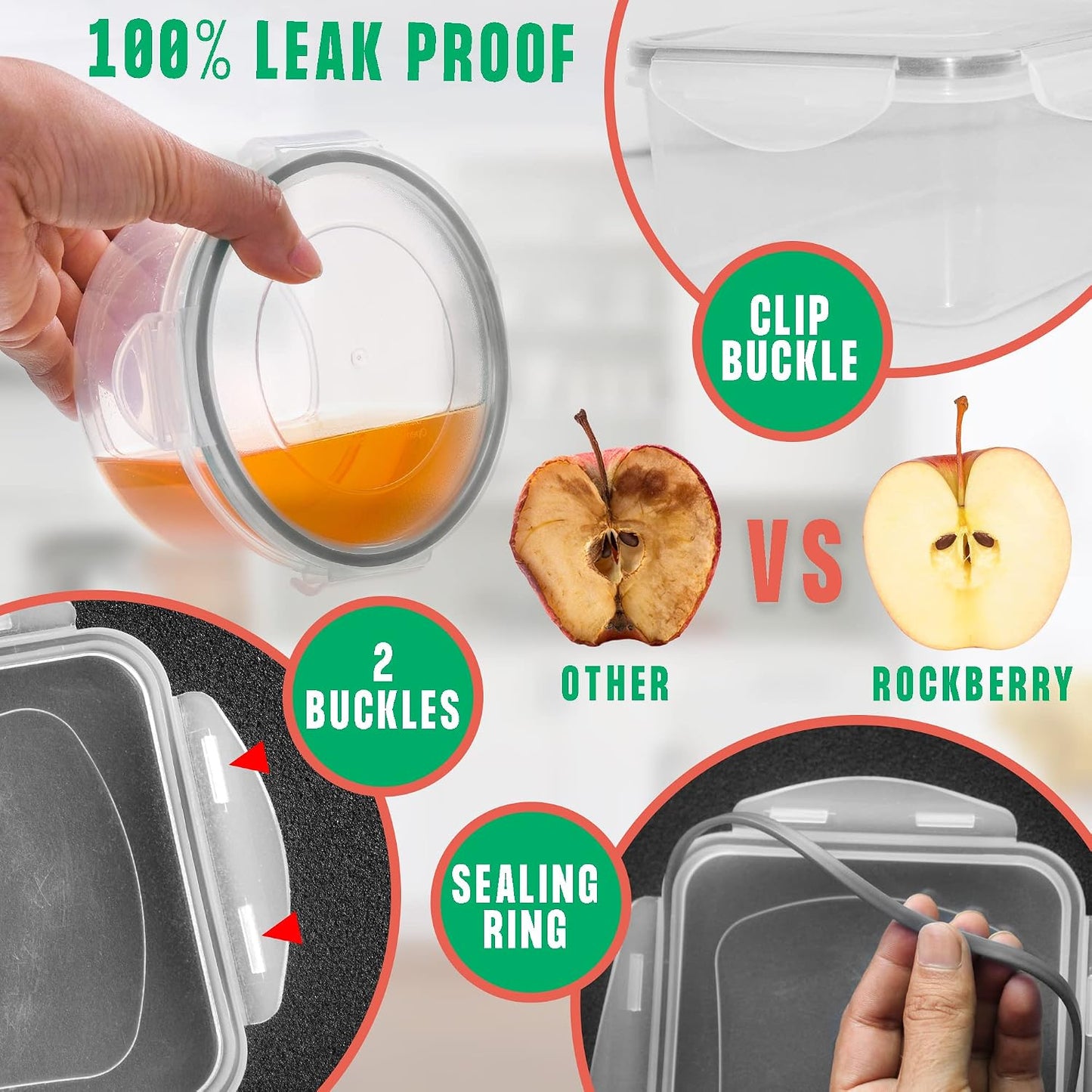 5 Pack Large Fruit Storage Containers for Fridge with Removable Colander | Plastic Food Storage Containers with Lids Airtight-Leak Proof Refrigerator Organizers and Storage of Vegetable