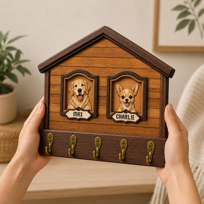 Dog Leash Holder Wall Mount, Pet Harness Hanger with Scrabble Letters, Dog Collar Organizer for Entryway, Memorial Cat Leash Holder for Wall, Pet Loss Gifts, Keepsake, Home Decor PF212-NAT