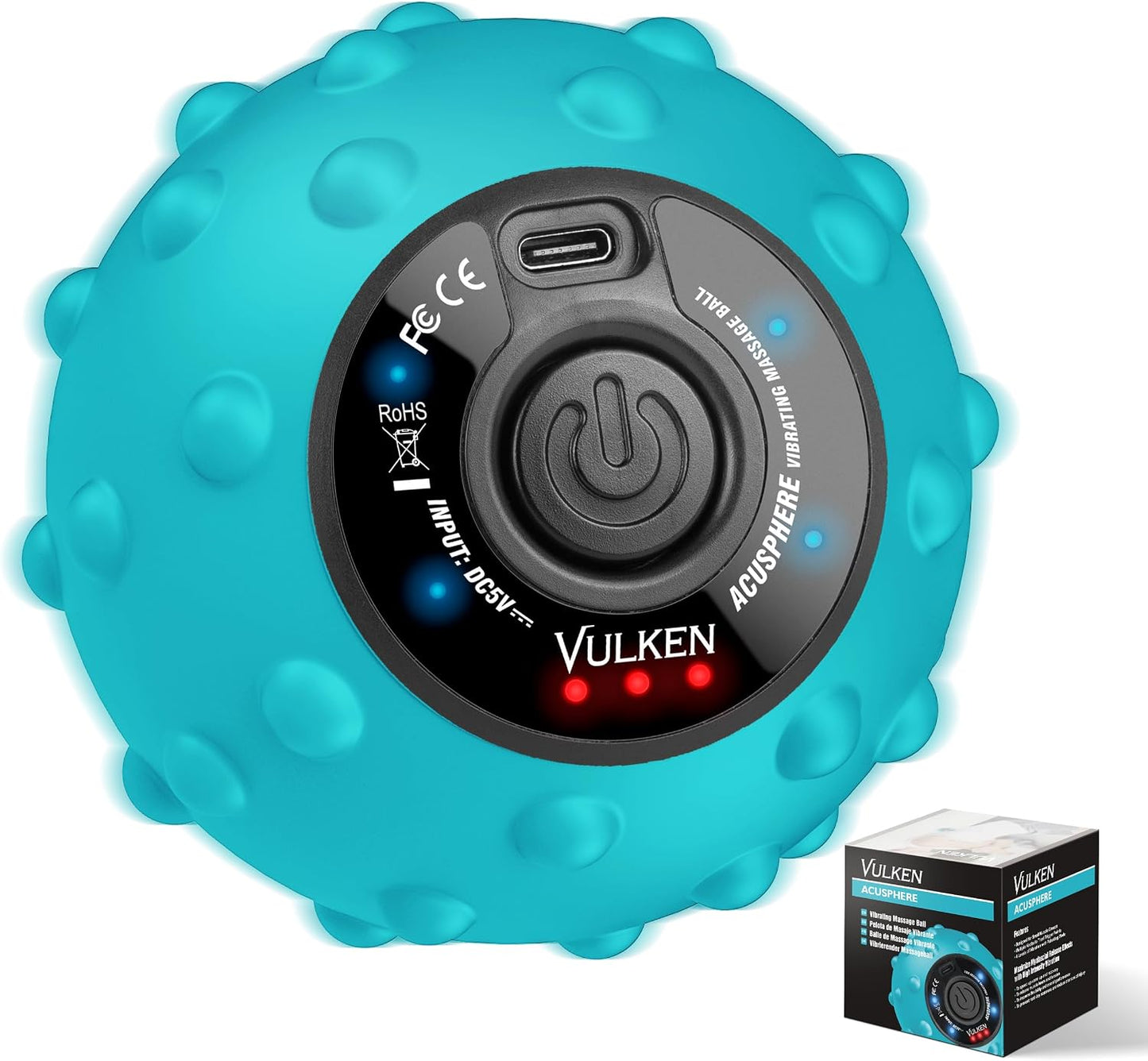 Vibrating Massage Ball for Muscle Recovery with SphereStrap – Target Hard-to-Reach Areas, Hands-Free Back Massage. 4 Speeds High Intensity Trigger Point Massage Ball.