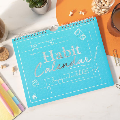 Clever Fox Habit Tracker Calendar, 24-Month Daily Goal Journal Black