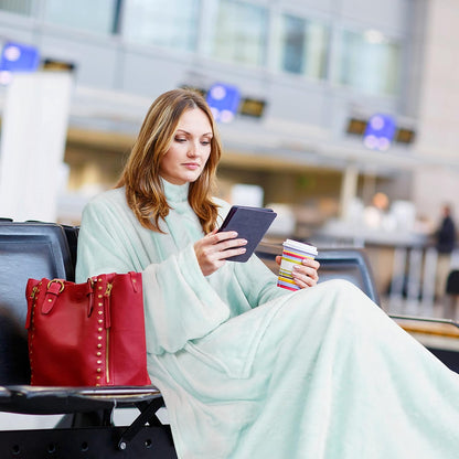 Solaris Wearable Blanket with Sleeves for Adults, Softness Comfort Warmth Fleece Gift for Women Men, Snuggy Body Throw TV Blanket for Home Office Lounge, Gift for Your Lover