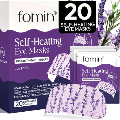 Fomin Steam Eye Mask - 20 Pack - Variety Pack - Self Heating Warm Compress for Dry Eyes, Puffy Eyes & Dark Circles, Disposable Sleep Mask for Home, Spa, Travel Essentials & Relaxation Gifts for Women