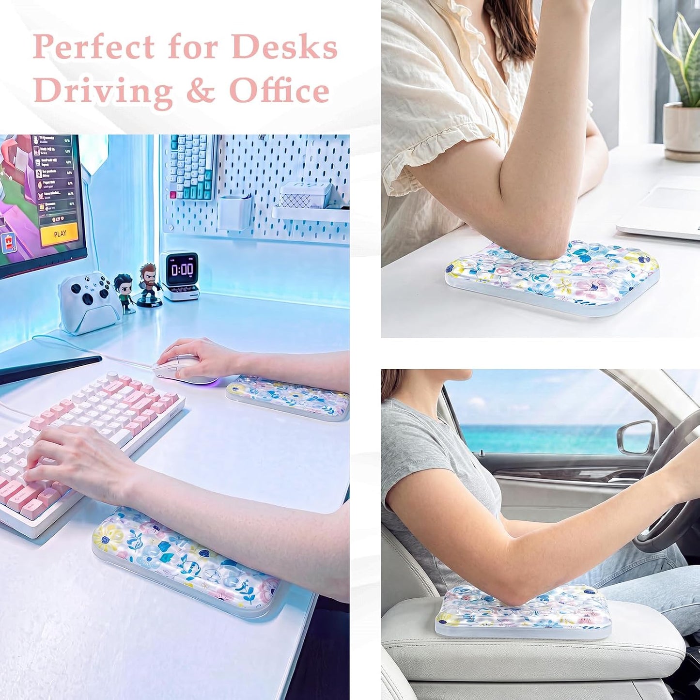 Ospelelf Ergonomic Elbow Pad, Gel Keyboard Wrist Rest Support for Office Desk Chair, Arm Wrist Pad for Typing Pain Relief, 1 Pack