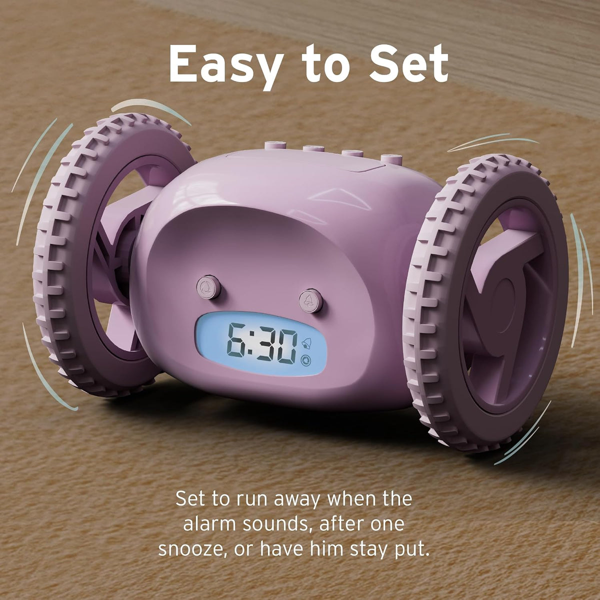 CLOCKY Alarm Clock on Wheels – Loud Rolling Alarm Clock for Heavy Sleepers