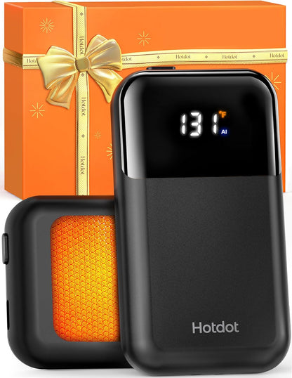 Hand Warmers Rechargeable, Heat Levels (104–131°F), Real-Time Temp & Battery Display, Electric Hand Warmers, Fast Heating, Fits in Gloves/Pocket, Gifts for Women & Men