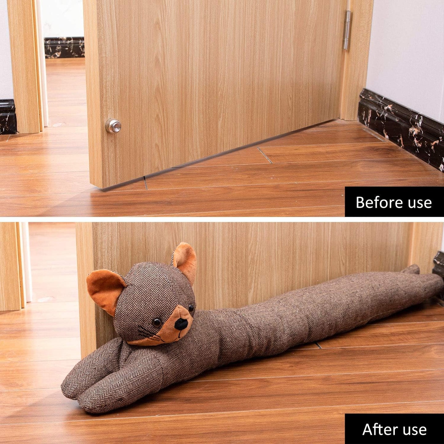 SWISSELITE 36 Inch Under Door Stopper, Decorative Door Noise Blocker | Weighted 3.2 Pounds Animal Air Draft Stopper Soundproof Energy Saver for Door & Window