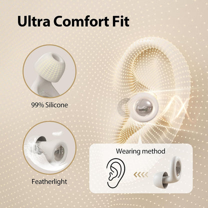 Reusable Sleep Noise-Canceling Earplugs, High-Fidelity Hearing Protection Earplugs, Ideal for Concerts, Travel, Library, Sleep, and Deep Focus Work | 20-35dB Noise Reduction(White)