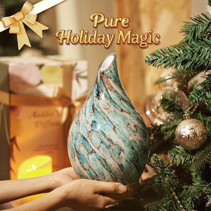 Porseme 280ml Remote Essential Oil Diffuser 3D Glass Ultrasonic Mist 7H | Elegant Handmade Glass Aroma Diffuser with 7-color LEDs, Quiet Aromatherapy and Safe Auto Shut-off, Perfect for Gifts