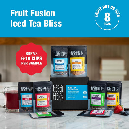 Tiesta Tea - Top 8 Favorites Sampler Set, Loose Leaf, Up to 80 Cups | High to No Caffeine, Hot & Iced, Tea Variety Pack with Green, Herbal, & Black, 8 Sample Pouches