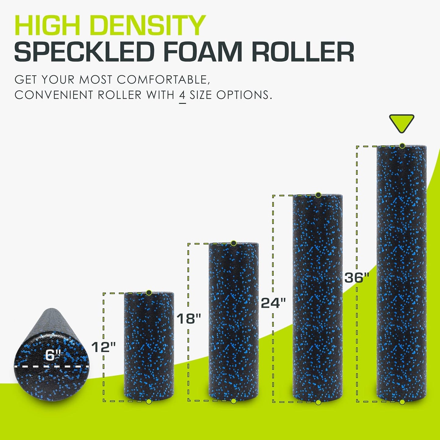 ProsourceFit High Density Foam Rollers 12 - inches long, Firm Full Body Athletic Massage Tool for Back Stretching, Yoga, Pilates, Post Workout Muscle Recuperation, Black