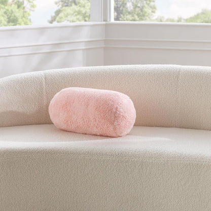 Berkshire Cervical Neck Roll Pillow with Extra-Fluffy™ Removable Cover, Multi-Purpose Bolster Cushion for Couch, Office & Travel, One Size 13.5" x 7.5", Smoke