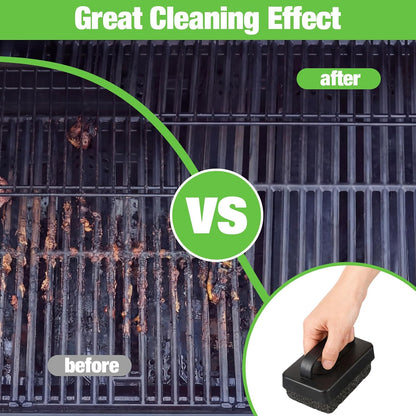 Zhehao 4 Pack Heavy Duty Grill Cleaner Brick, Griddle Stone 3.9 x 2.8 x 1.6 Inches Grill Cleaner with Handle, Pumice Stone for Cleaning Removing Stains, BBQ, Flat Tops, Swimming Pool, Sink