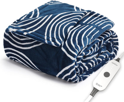 Sunbeam Royal Posh Dove Grey Heated Personal Throw / Blanket, Cozy-Warm, Adjustable Heat Settings