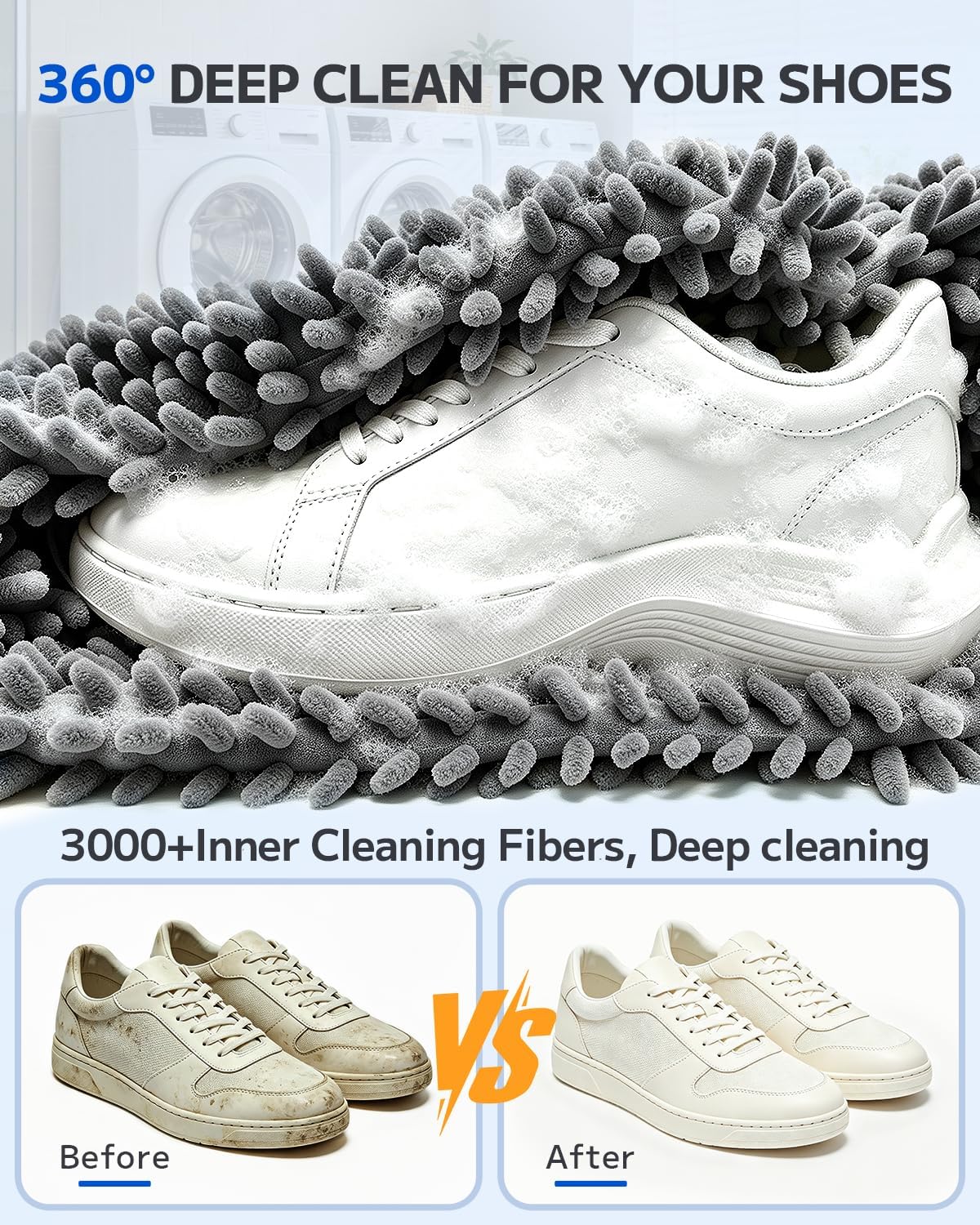 Shoe Washing Bag, Laundry Shoe Bag for Washer and Dryer, Sneaker Cleaning Protection Bag for Tennis, Casual, Athletic Shoes, with Mesh Pocket for Insoles, Self-Locking Zipper (Grey 2pcs)