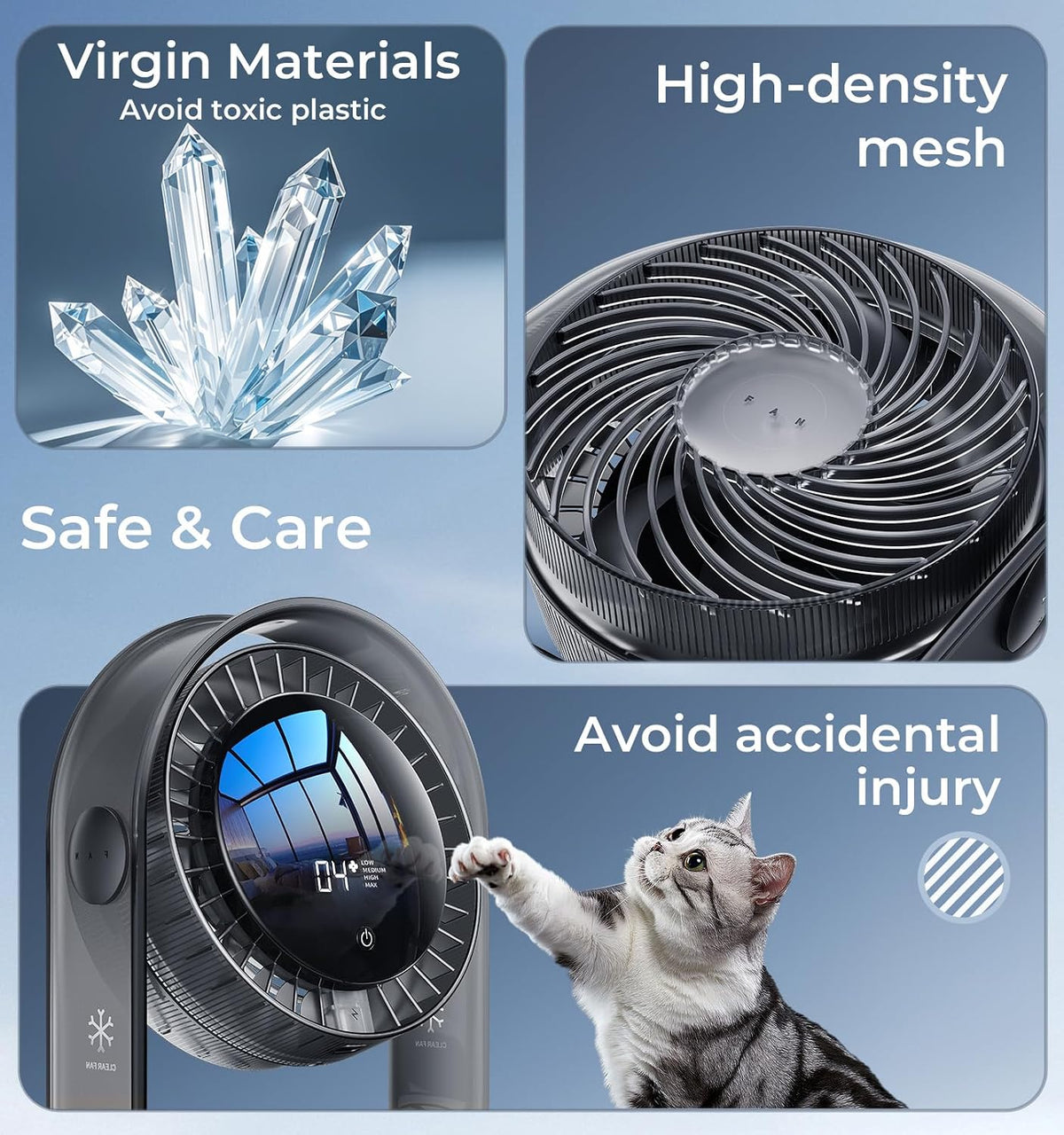2026 Quiet USB Desk Fan,4 Speeds, 120°Tilt, table Fan for bed & Office