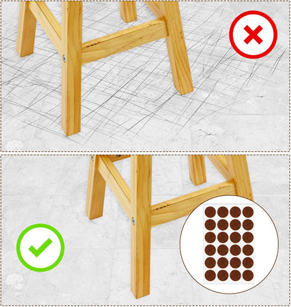 120 PCS Felt Pads for Cabinet Doors, Felt Furniture Pads 1/2 Inch Round Chairs, Self-Adhesive to Protect Surfaces (Brown, 0.87 inch)
