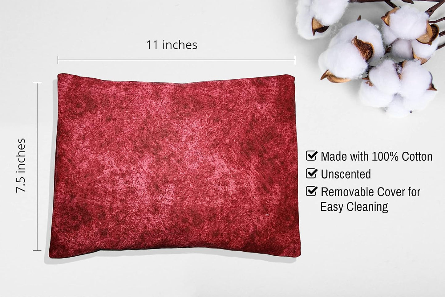 Microwavable Corn Filled Heating Pad and Cold Pack/Washable 100% Cotton Cover (Cross Hatch - Mint, 7.5in W x 11in L)