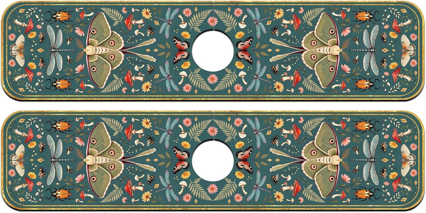 2 Pcs Kitchen Sink Splash Guard Faucet Mat Wood Grain Pattern Faucet Mat for Sinks Natural Wood Color Absorbing Drying Mats for Kitchen Bathroom, 23.6x5.5inch