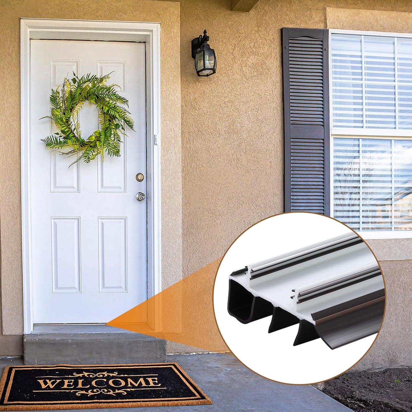 Briwooody 2 Pack 36" Replacement Door Sweep Hardware Double Bubble Kerf Door Sweep Door Bottom with Vinyl Fins Weather Stripping Door Seal for Bottom of Door Exterior, Weatherproof Design