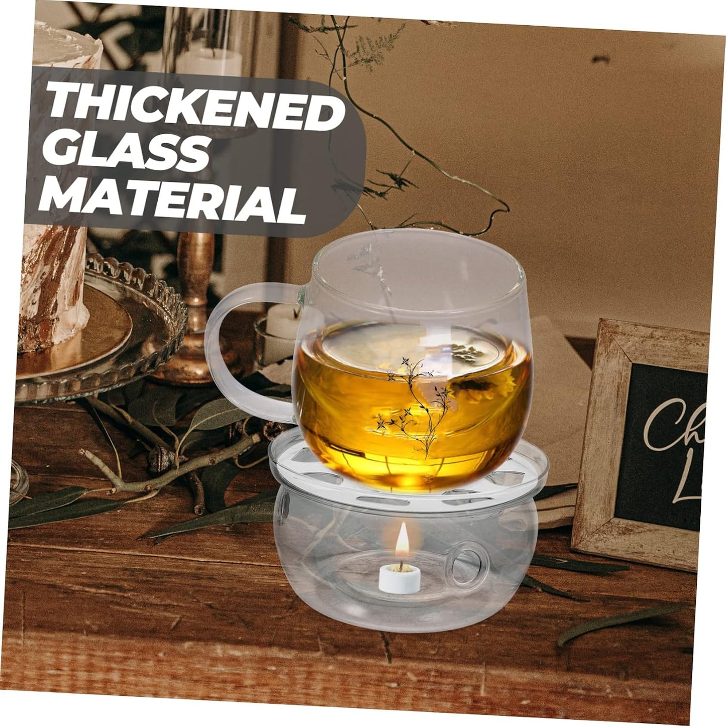 STOBAZA Household Glass Teapot Warmer Non-Slip Base Elegant Tea Heating Tool for Maintaining Warmth Gatherings and Special Occasions