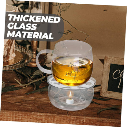 STOBAZA Household Glass Teapot Warmer Non-Slip Base Elegant Tea Heating Tool for Maintaining Warmth Gatherings and Special Occasions