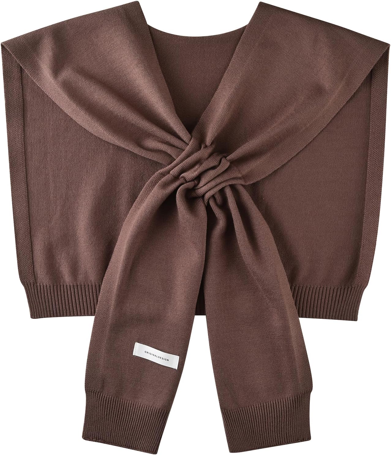 WaJuemy Women's Sweater Shawl Wraps Sleeves Knitted Collar Sweater Scarf Top Casual Lightweight Shoulder Cape Accessories