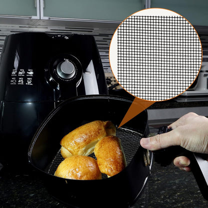 6 Pack Reusable Liners for Toaster Oven Non Stick Fryer Mat and Air Fryer Oven Liners Easy to Clean Toaster Mat Compatible with Cuisinart, Ninja Microwave(9 x 11 Inch)