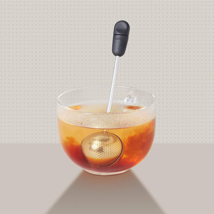 OXO Brew Twisting Ball Tea Infuser - Fine Mesh, Stainless Steel | Loose Leaf Tea Infuser, Reusable Strainer, Easy-Open Twist Design, Fits Different Sized Mugs, Dishwasher Safe