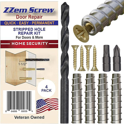 12-Pack #9 x 1-1/2" Permanent Stripped Screw Hole Repair Kit | Repairs hinges, strike plates, deadbolts, gates and latches. Ideal for home repairs