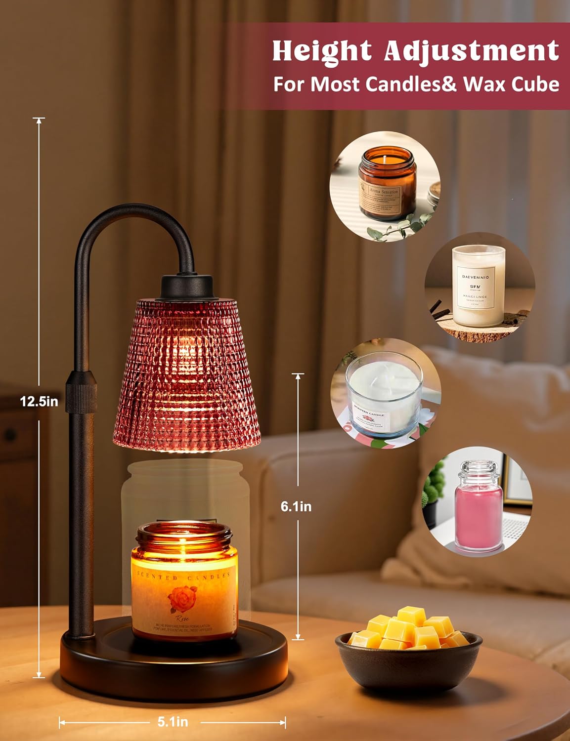 Candle Warmer Lamp with Timer Home Decor Birthday Gifts for Women