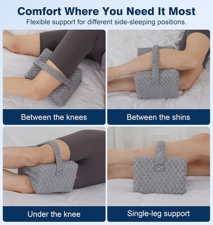 UJPFEO Knee Pillow for Side Sleepers, Leg Pillow for Sciatica, Back, HIPS, Knees, Joints Pain Relief,Pillows for Between Legs While Sleeping Spine Alignment Support & Relieves Pressure